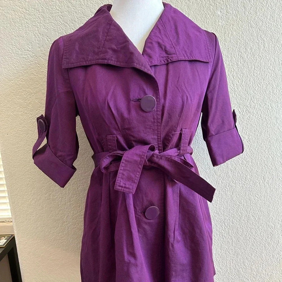 Ambition Purple Trench Coat - Picture 1 of 6